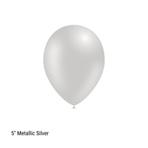 Decotex Pro 5" Metallic Silver Latex Balloons 100pk