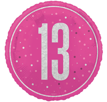 Pink Glitz 13th Birthday Prismatic 18" Foil Balloon