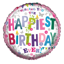Happy Birthday 18" Bunting Foil Balloon