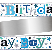 Birthday Boy Holographic Foil Banner 9ft
