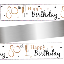  Happy 80th Birthday Gold and Black Holographic Foil Banner 9ft