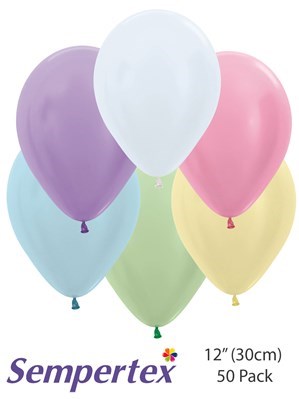 Sempertex Satin Assorted 12 Latex Balloons 50pk