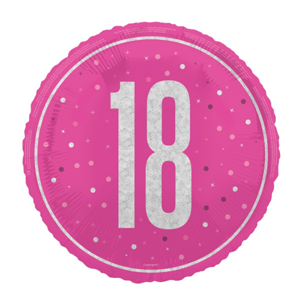 NEW Pink Glitz 18th Birthday Prismatic 18" Foil Balloon